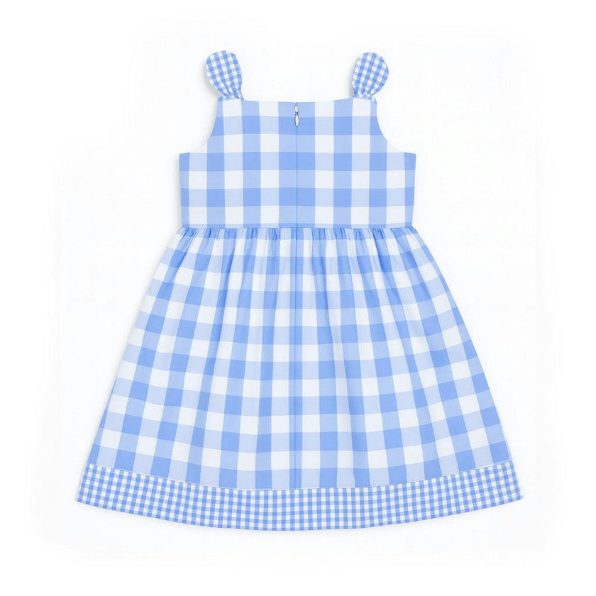 Gingham Dress With Flower Cherries