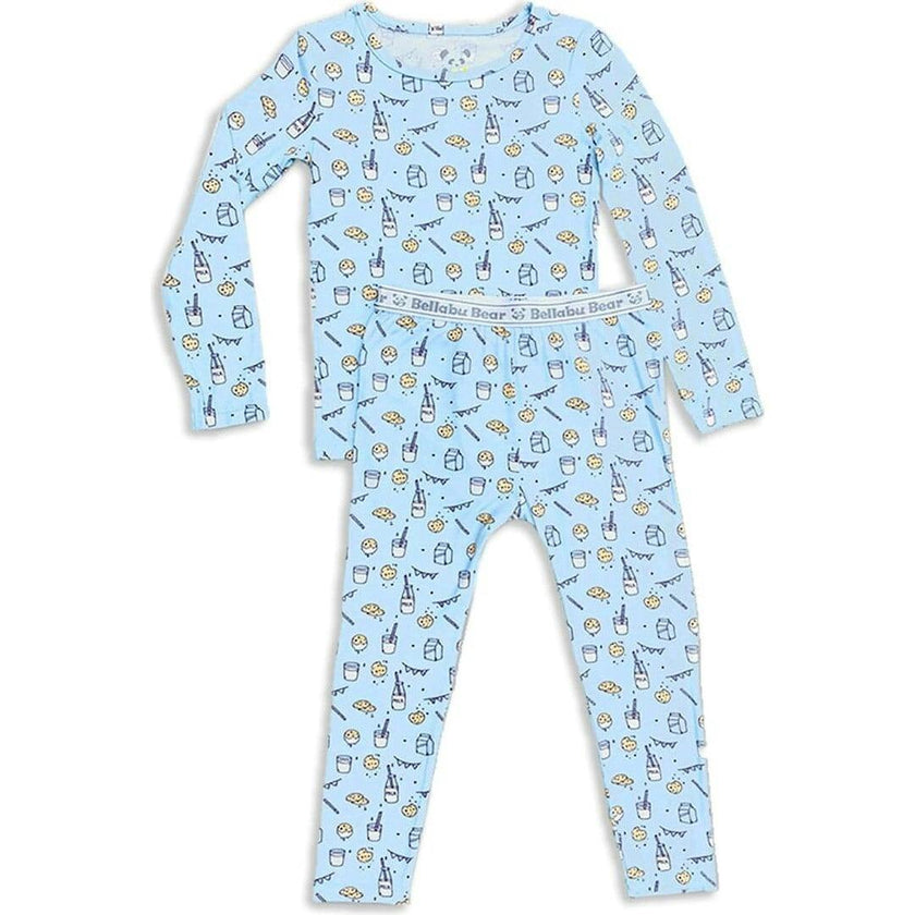 Milk & Cookies Blue Bamboo Kids Pajamas