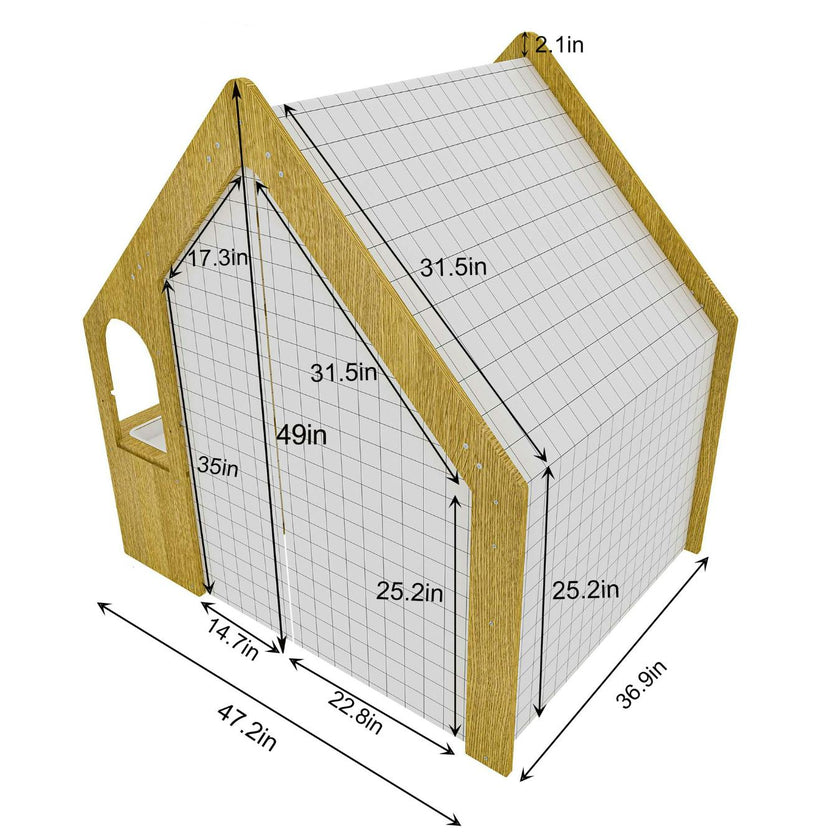 Flair | Indoor Wooden Playhouse with Desk, Chair & Chalkboard for Toddlers and Kids
