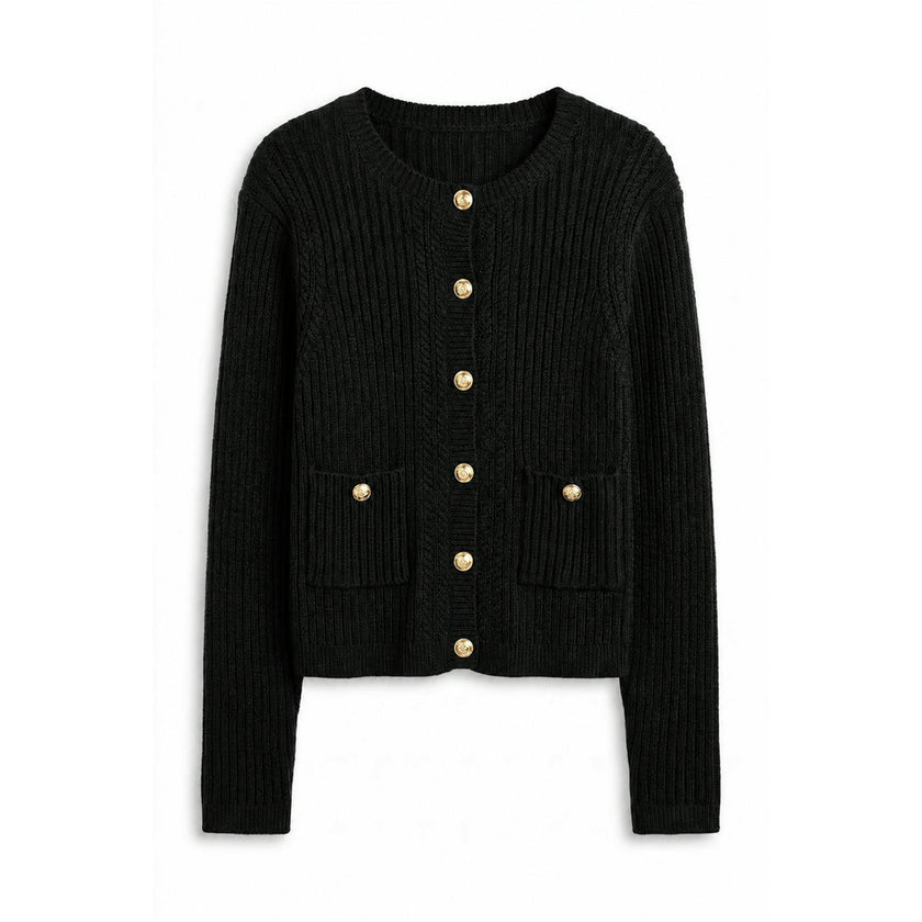 Side Braiding Knit Cardigan