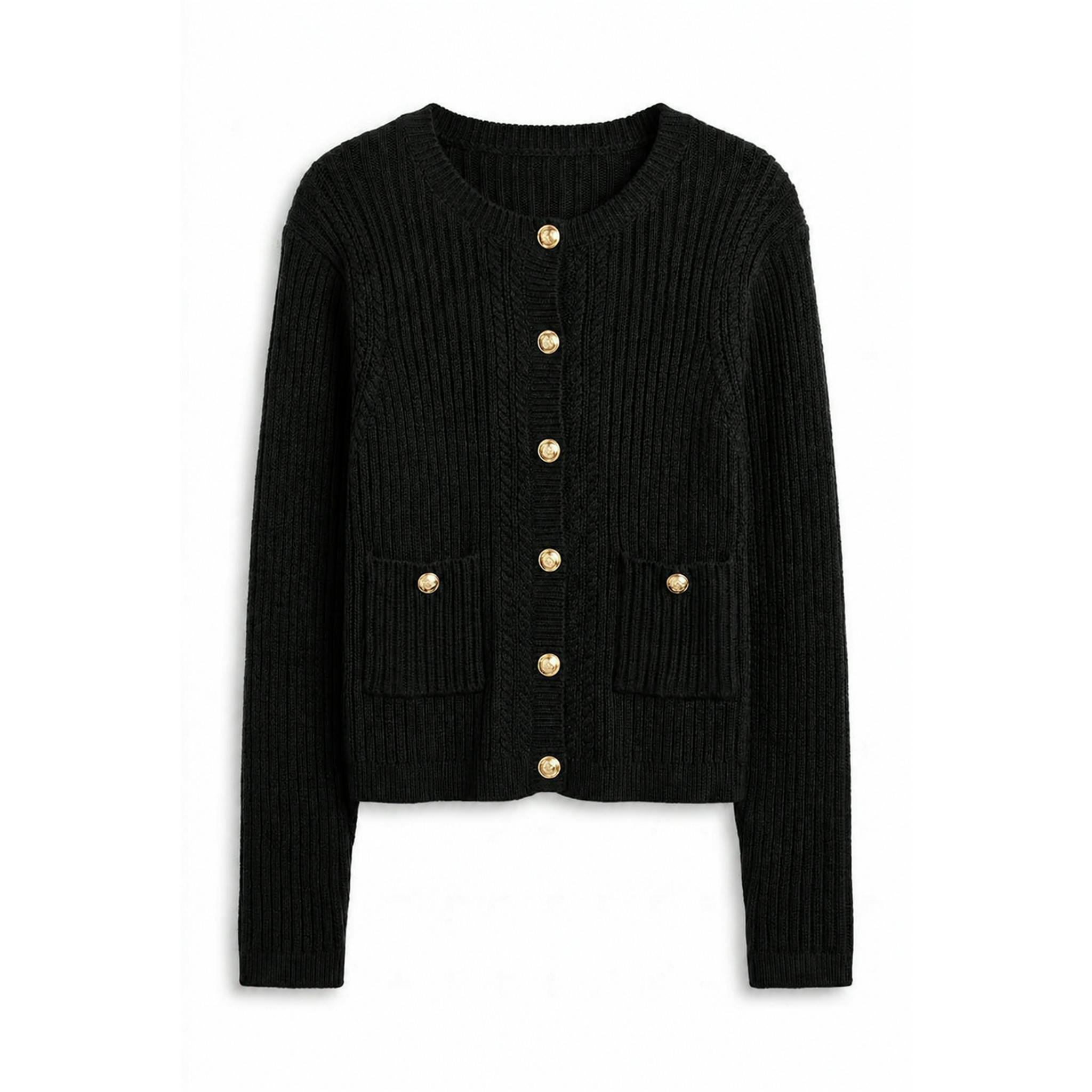 Side Braiding Knit Cardigan
