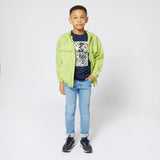 Lime Hooded Windbreaker