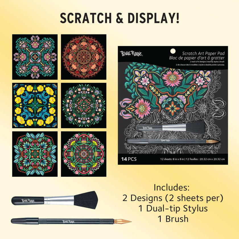 Brea Reese: Scratch Art Paper Pad - Mandala