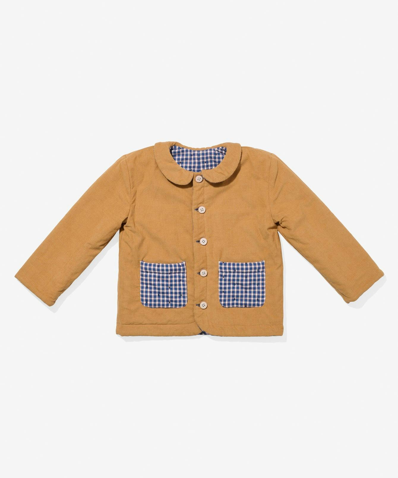 Reversible Quilted Jacket, Marine Tiny Check