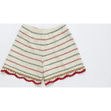 BARCOS KNIT SHORTS OFF WHITE / RED