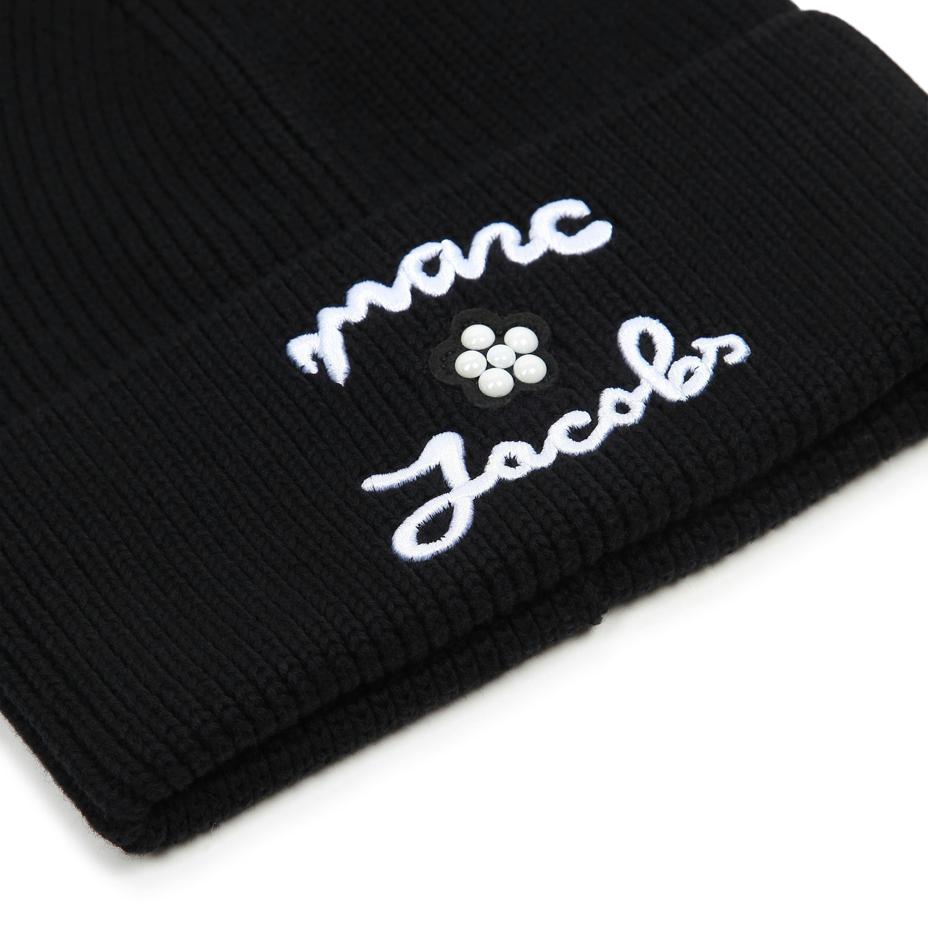 Black Knit Logo Beanie