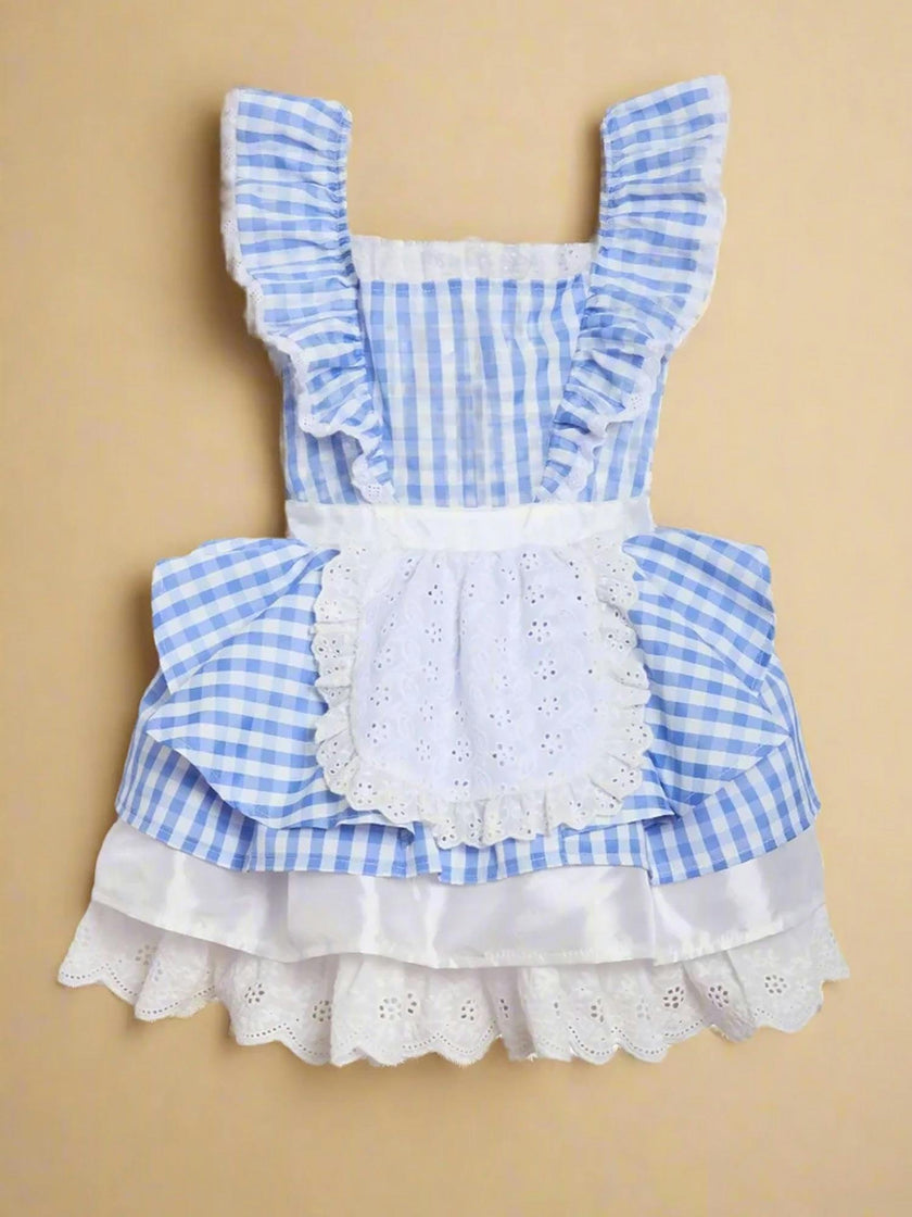 Red Riding Hood Dress with attached Apron For Girls