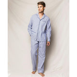 Men's Twill Pajama Set in Navy French Ticking