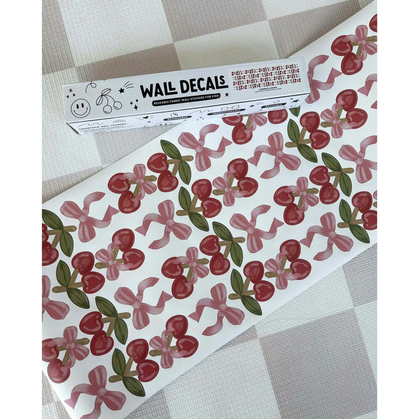 Peel & Stick Fabric Wall Stickers - Cherries & Bows