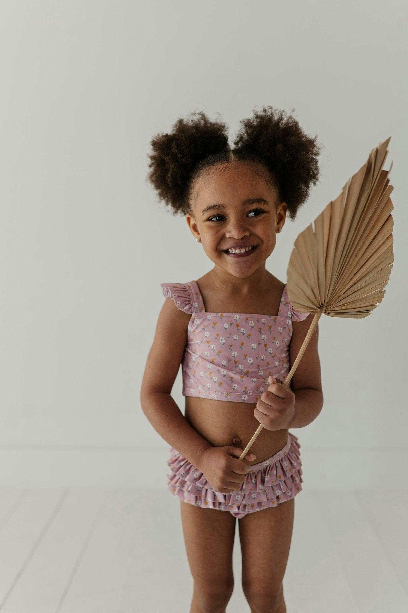 Girls Two-Piece Swimsuit in Mini Daisy