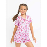 Cherries and Lips Short Sleeve Pajama Set