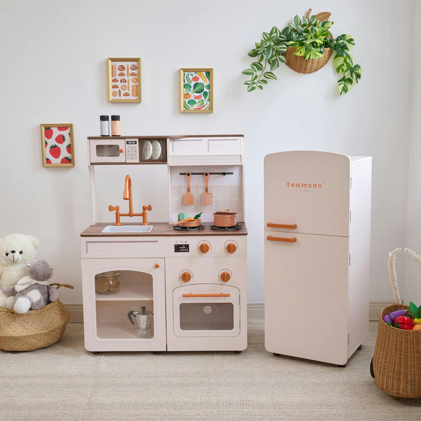 Teamson Kids Little Chef Normandy Wooden Play Kitchen with 14 Accessories