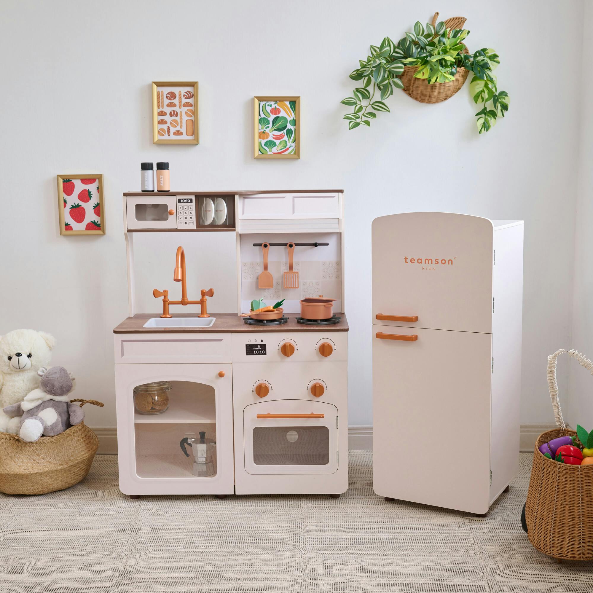 Teamson Kids Little Chef Normandy Wooden Play Kitchen with 14 Accessories