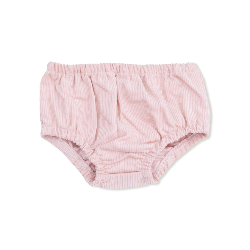 Veiled Pink - Scoop Yoke with Ruffle Dress + Bloomer