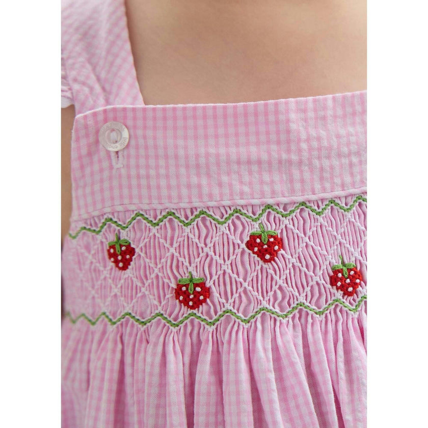 Smocked Lizzy D Dress - Strawberries