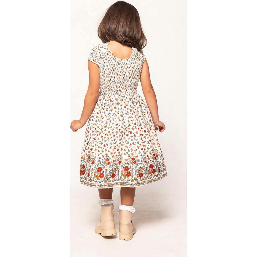Mini Marlow Cap Sleeve Dress in Cream Ditsy Floral