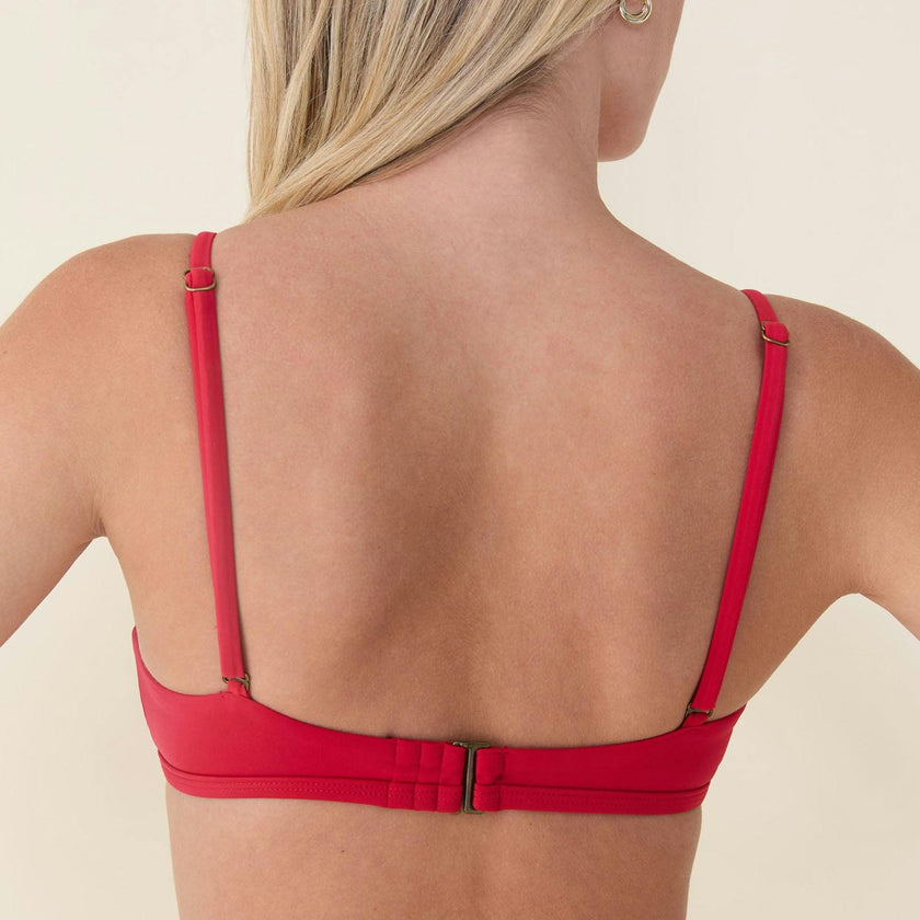 The Valencia Bikini Top - Flat - Cherry Red