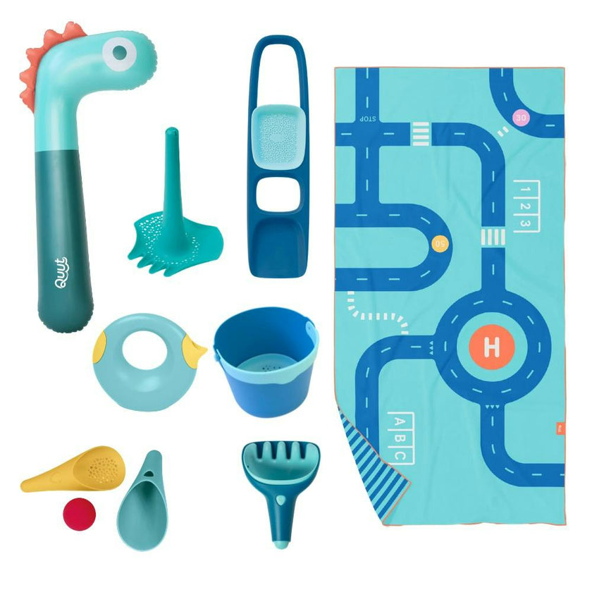 Quut Premium Beach Bundle Blue – 8-Piece Kids Beach & Outdoor Play Set