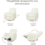 Cali Flange Gliding Swivel Recliner in Cream Shearling