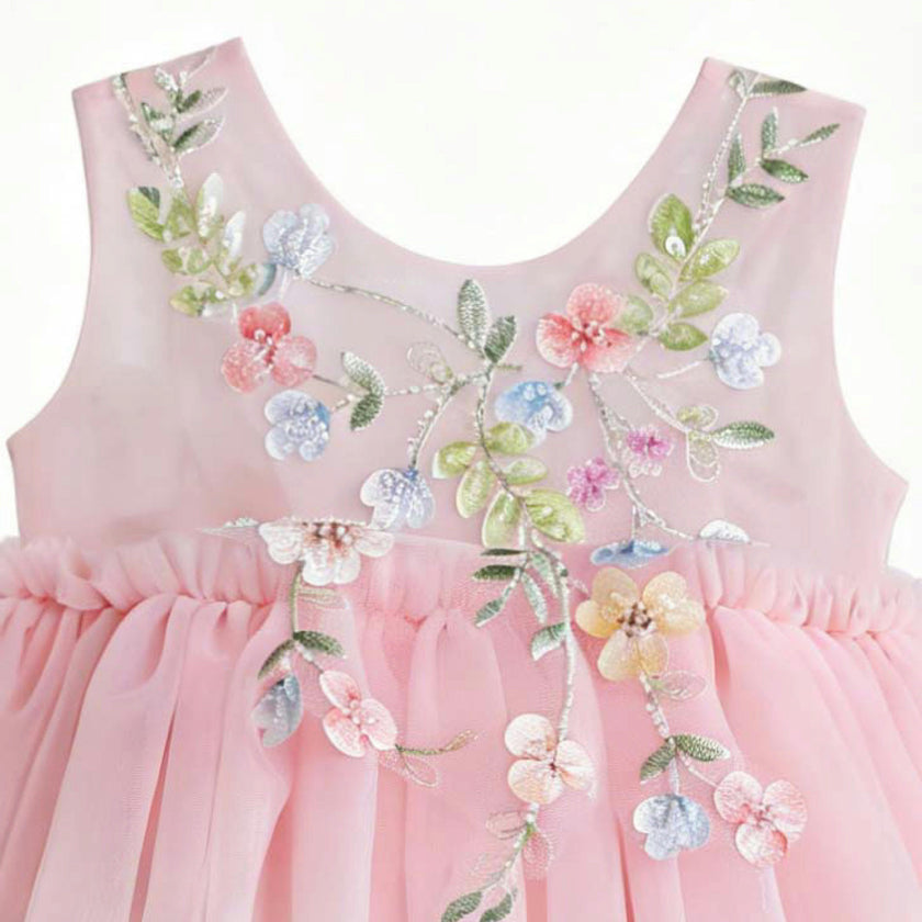 Pink Rosella Floral Tulle Romper
