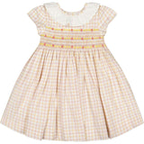 Zita Yellow Tartan Smocked Dress