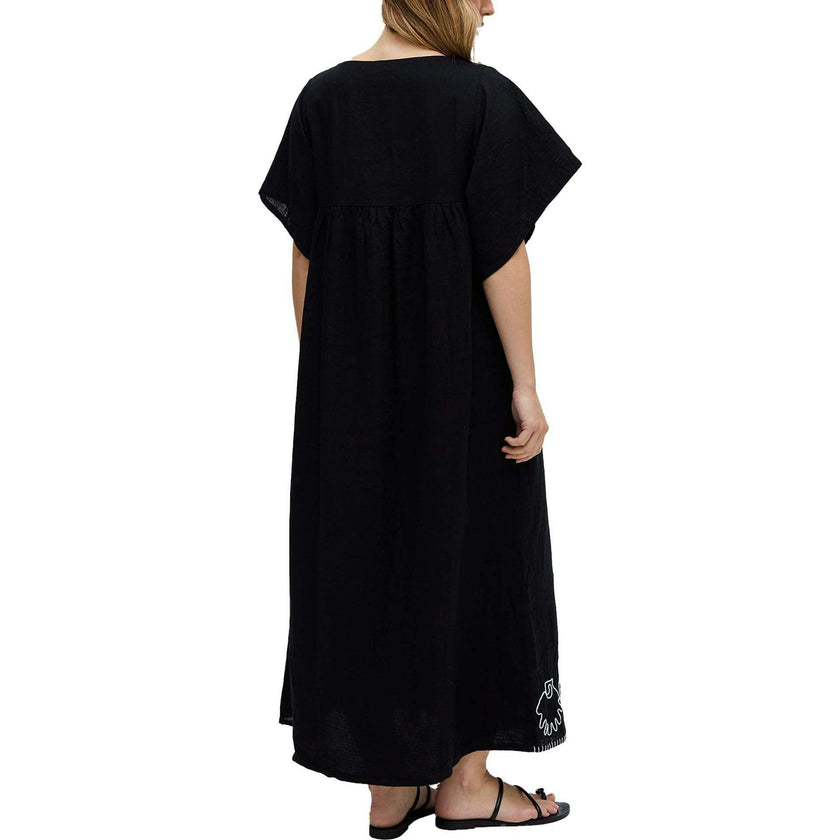 Candy Tabard Embroidered Hem Midi Dress