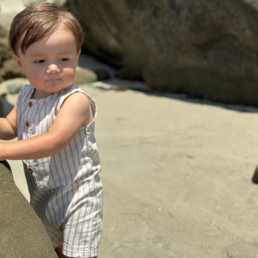 CABIN Beige Stripe Playsuit