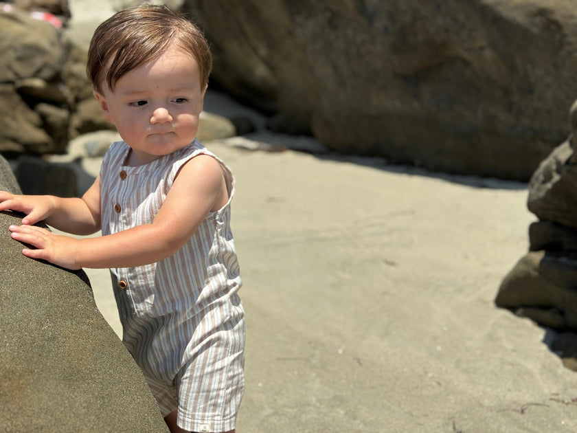 CABIN Beige Stripe Playsuit