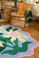 Colorful Wavy Flower Rug by Maggie Stephenson