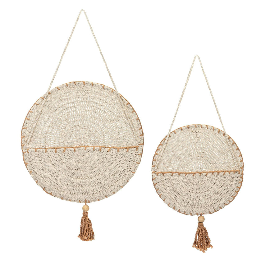 Violet Crochet Wall Storage Baskets (Set of 2)