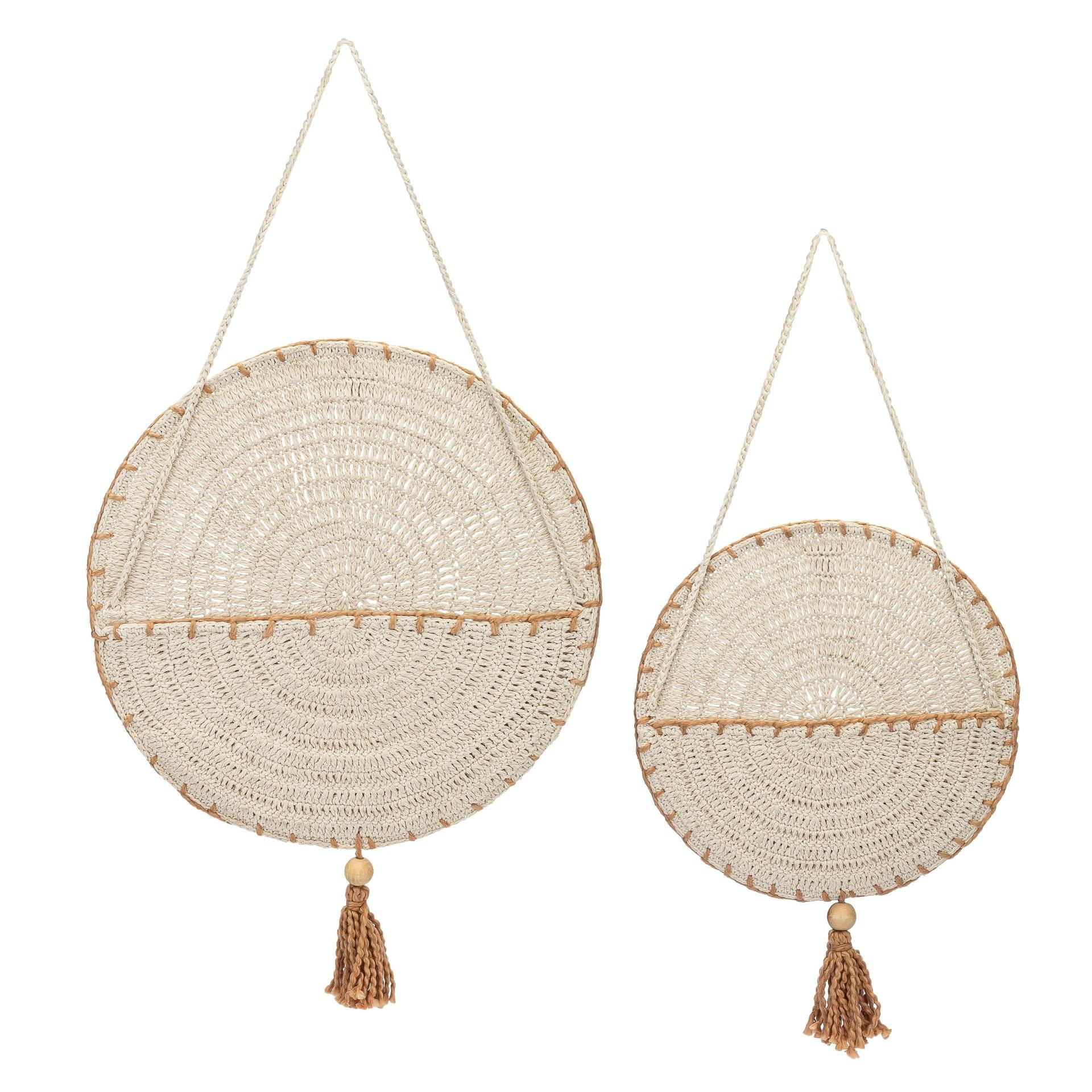 Violet Crochet Wall Storage Baskets (Set of 2)
