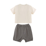 Beige Dog Stripe Set