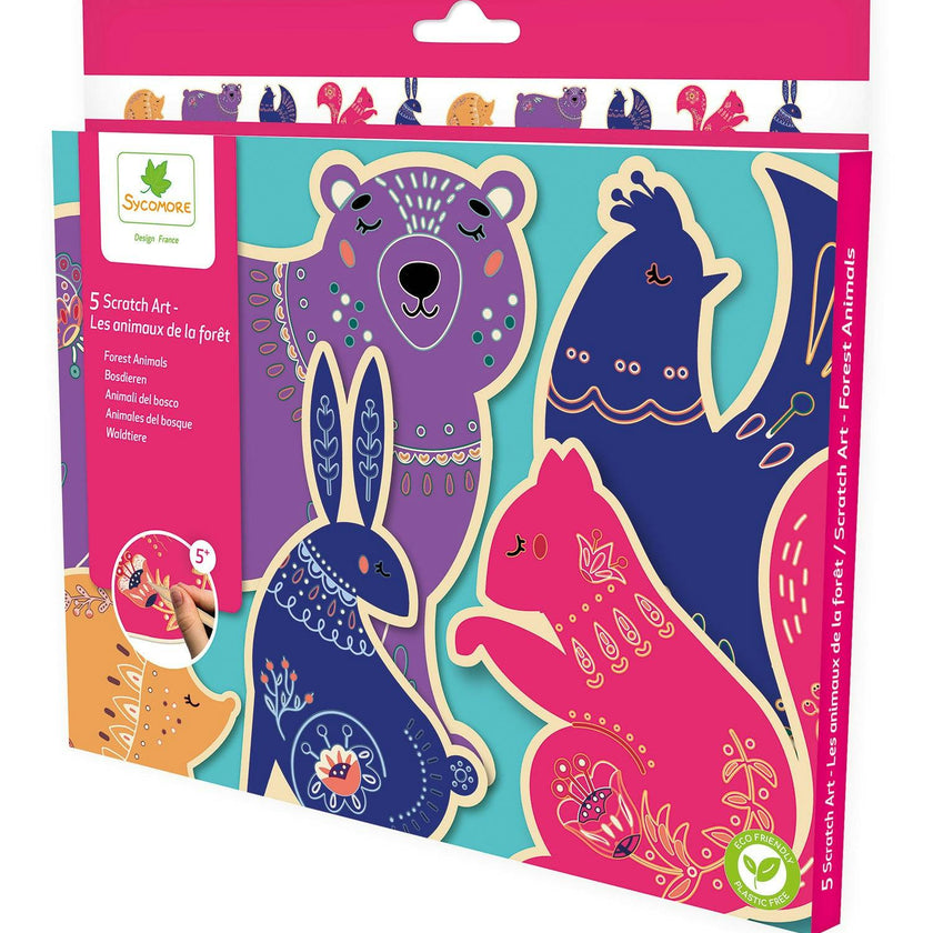 Pockets - Scratch Art Wooden Animals - 5y+