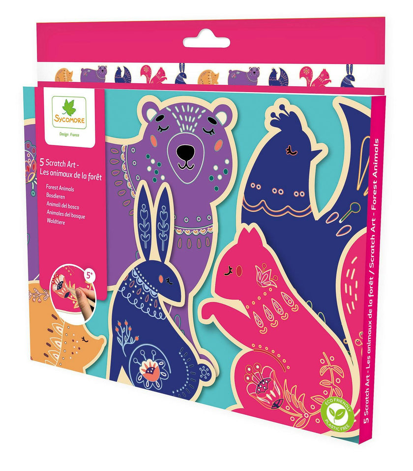 Pockets - Scratch Art Wooden Animals - 5y+