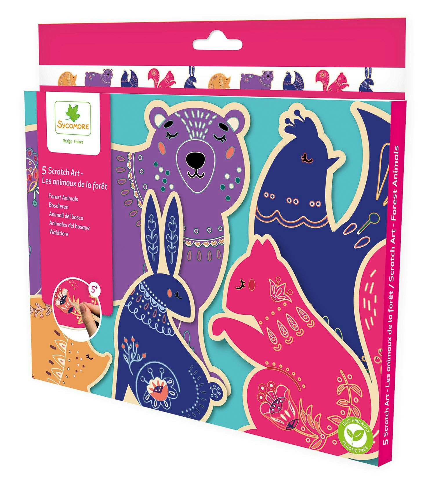 Pockets - Scratch Art Wooden Animals - 5y+