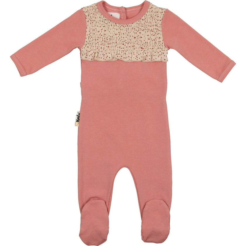 Speckled Smocked Footie