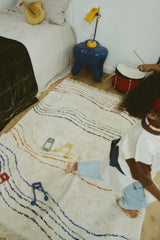 Washable Play Rug Musical Notes Colors