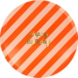 Stripe Happy Birthday Dinner Plates