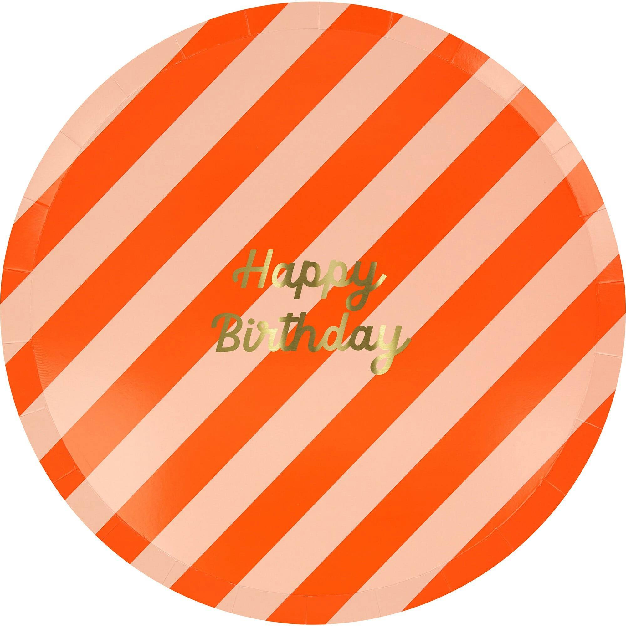 Stripe Happy Birthday Dinner Plates