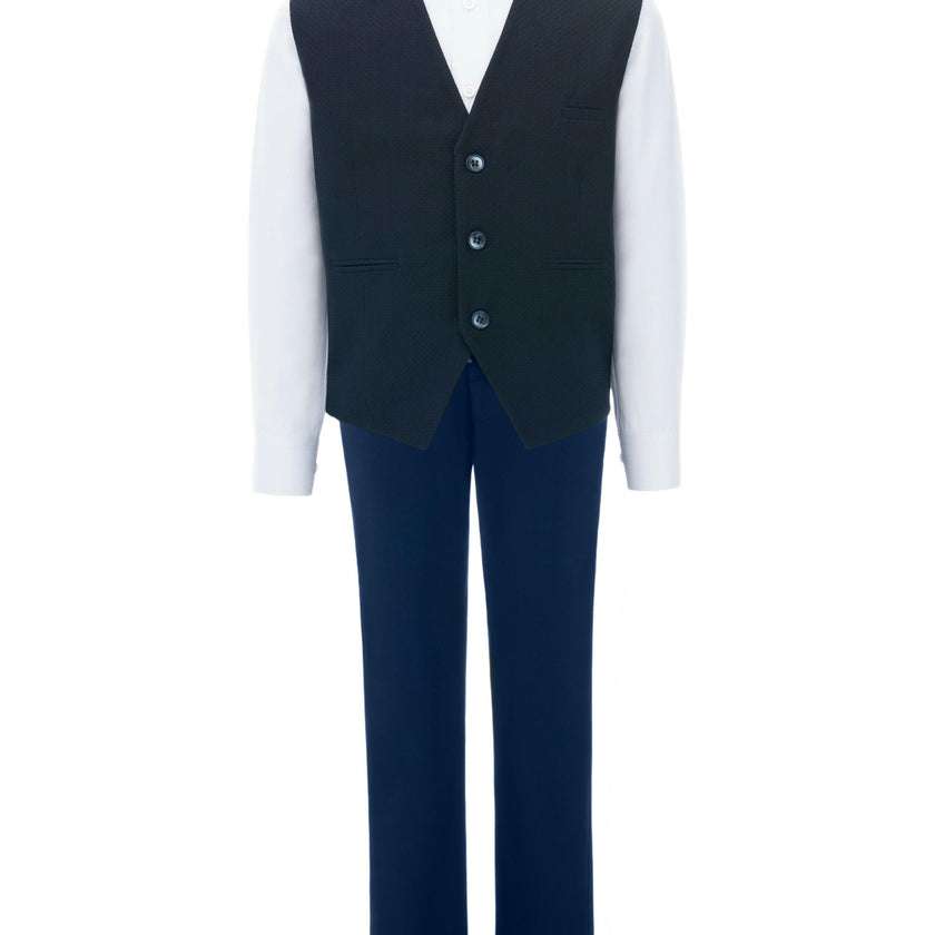 Navy Benito Vest Outfit Set