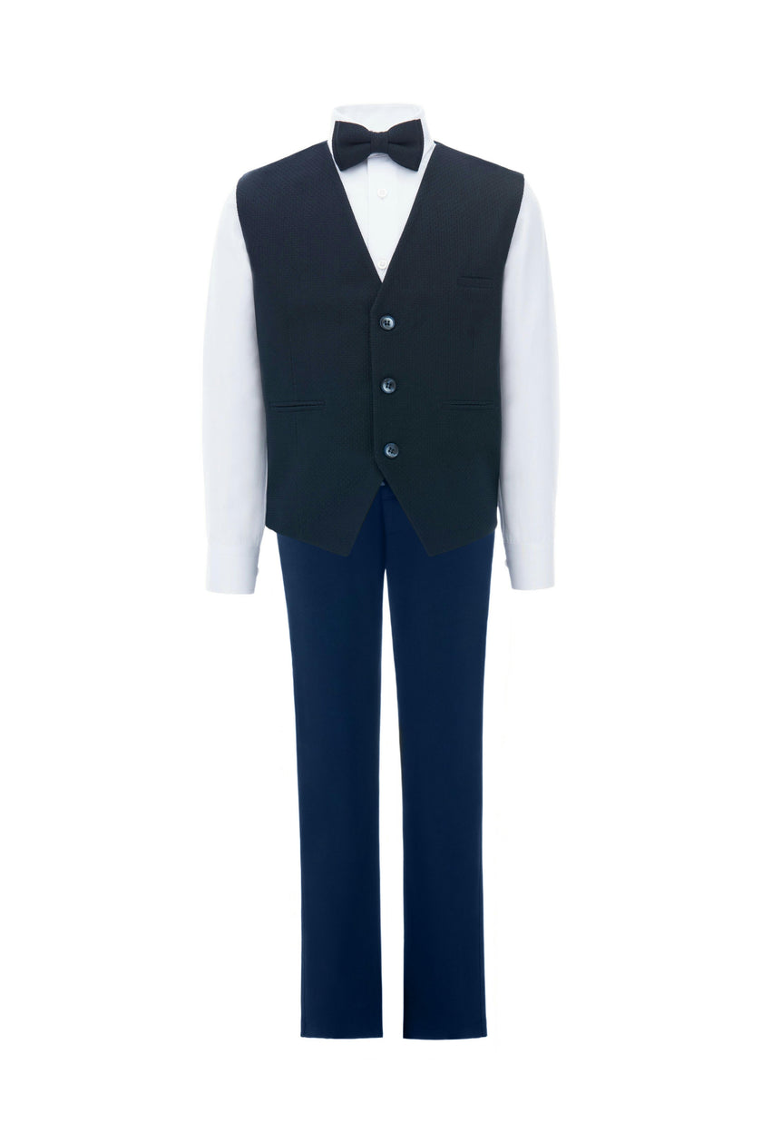Navy Benito Vest Outfit Set