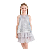 Purple Sylvara Sequin Ruffle Skirt Set