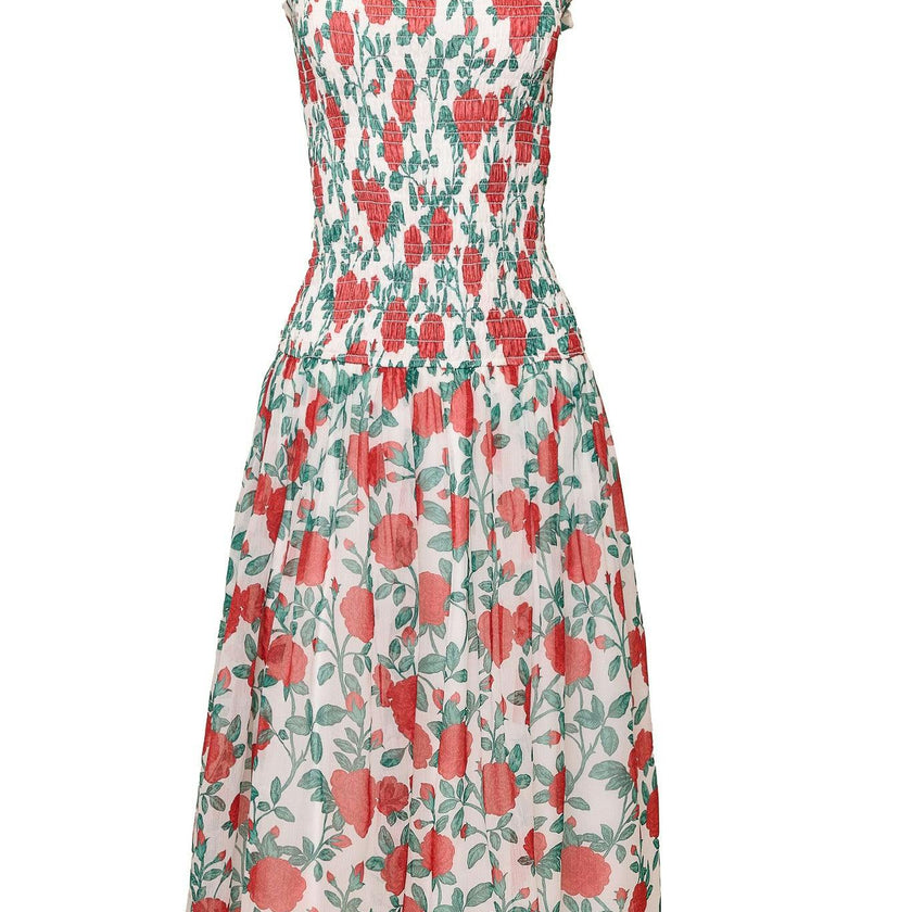 Kimberly Dress in Red Roses