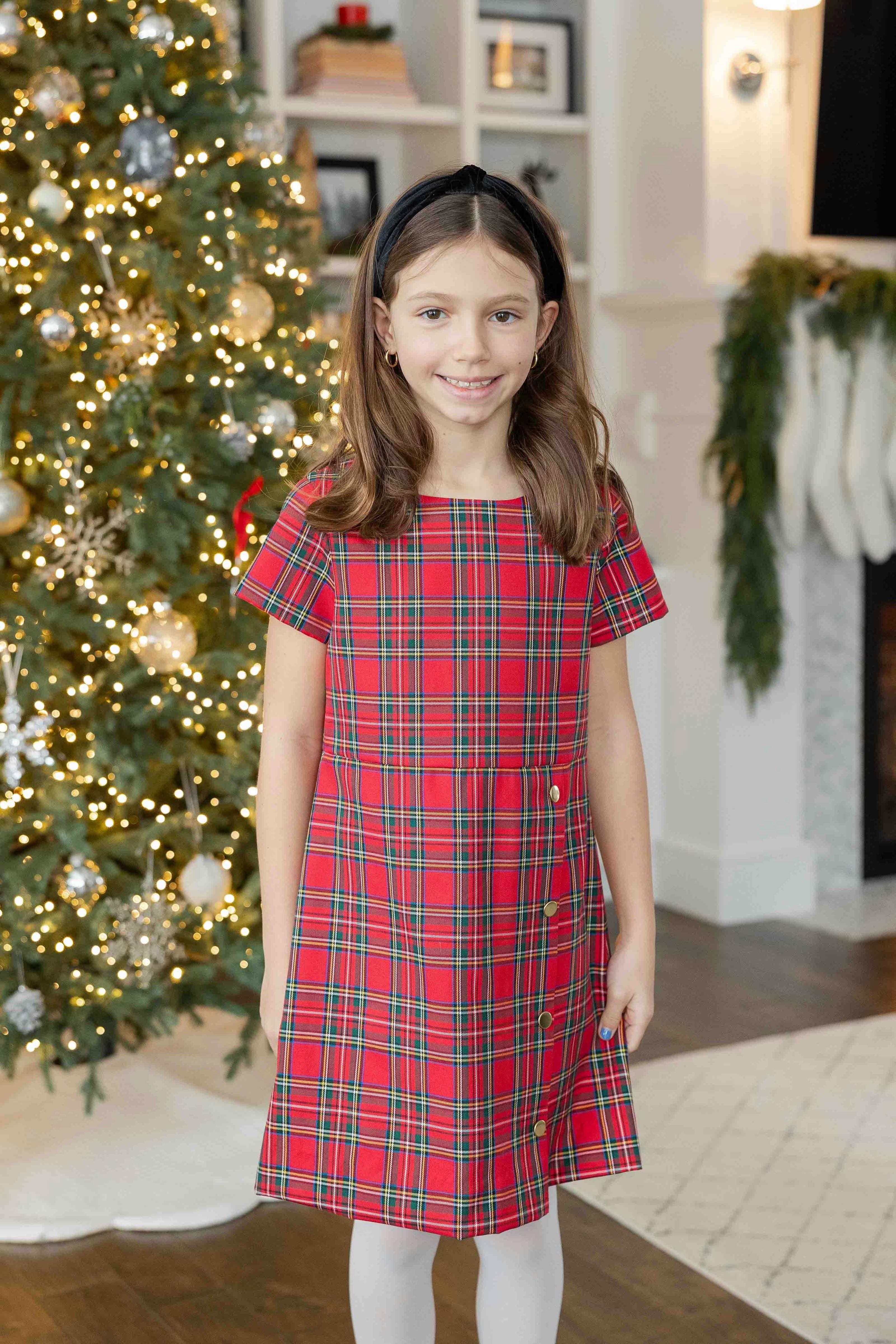 Plaid Dress with Buttons