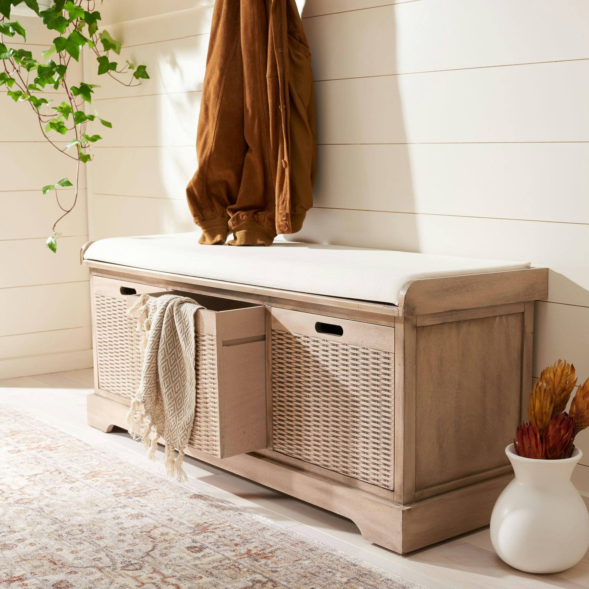 Landers 3-Drawer Cushion Storage Bench