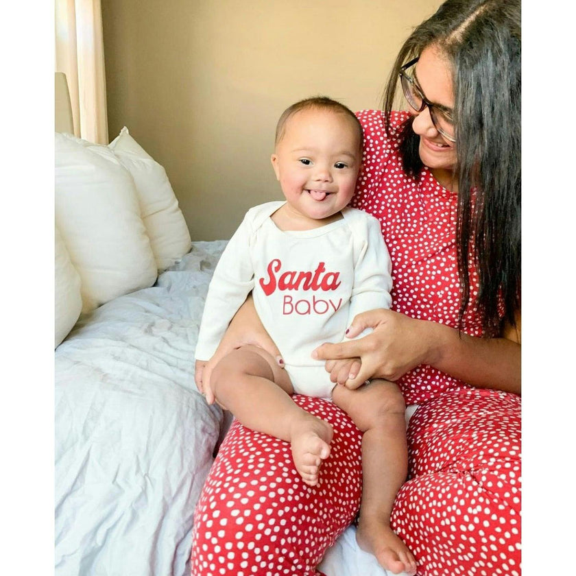 Santa Baby Organic Baby Bodysuit Long Sleeve