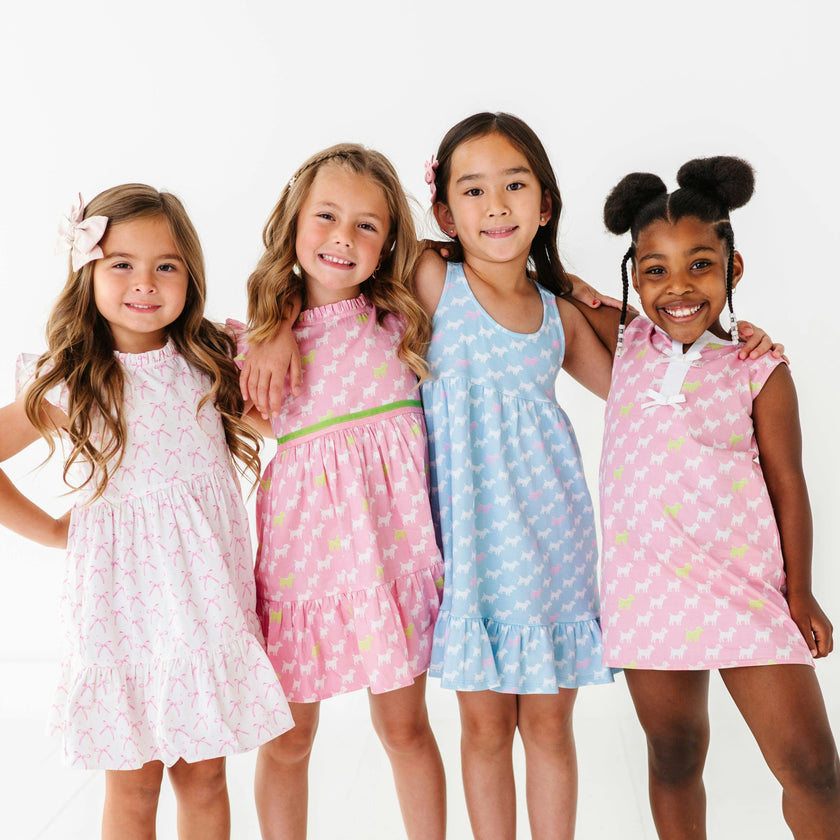 Blush Bows Ruffle Dress