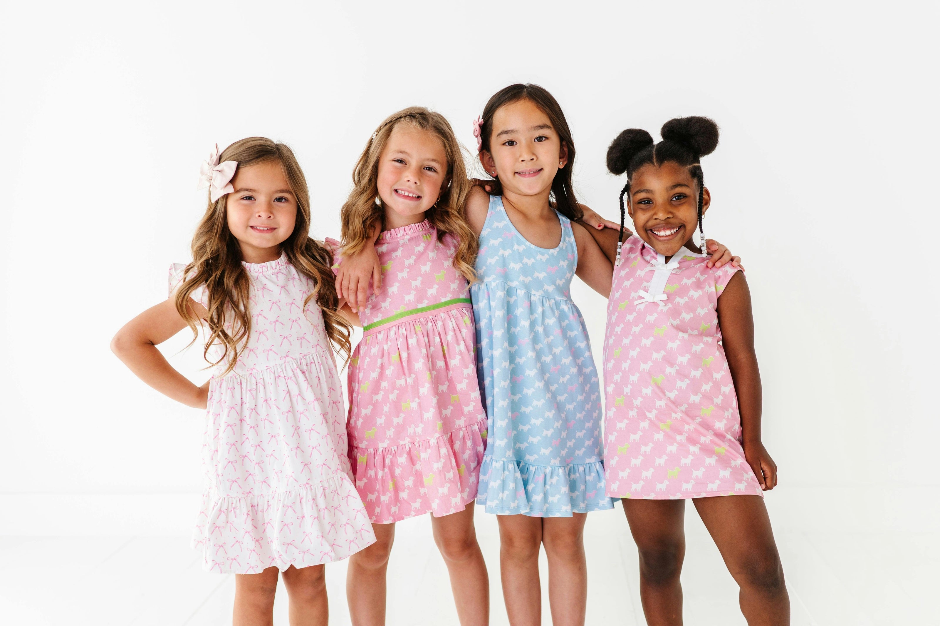 Blush Bows Ruffle Dress