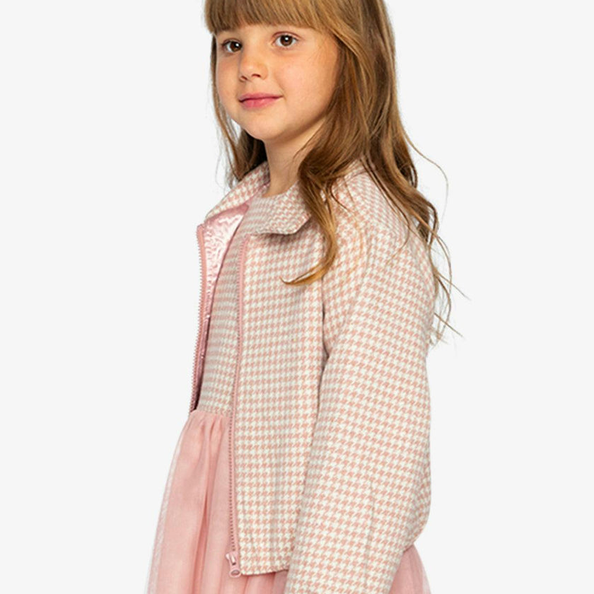Bomber Jacket Pink Houndstooth