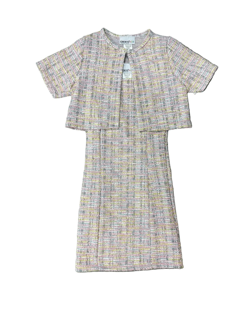 Girls Boucle Tank Dress With Matching Jacket